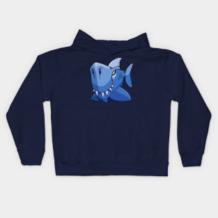 Shark - baby blue Kids Hoodie